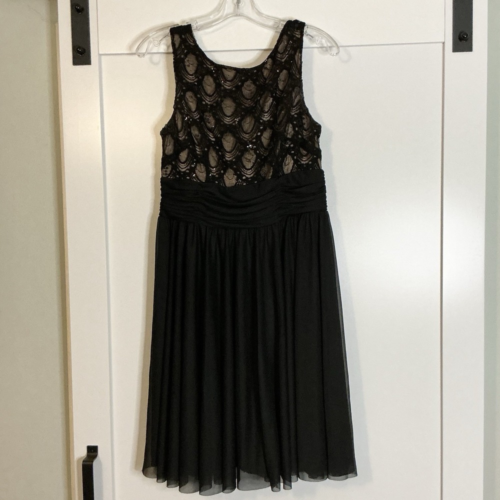 JH Jessica Howard Evenings Sz 8 Sleeveless A-line Black‎ Dress Formal Whimsigoth